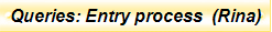 Queries: Entry process  (Rina)